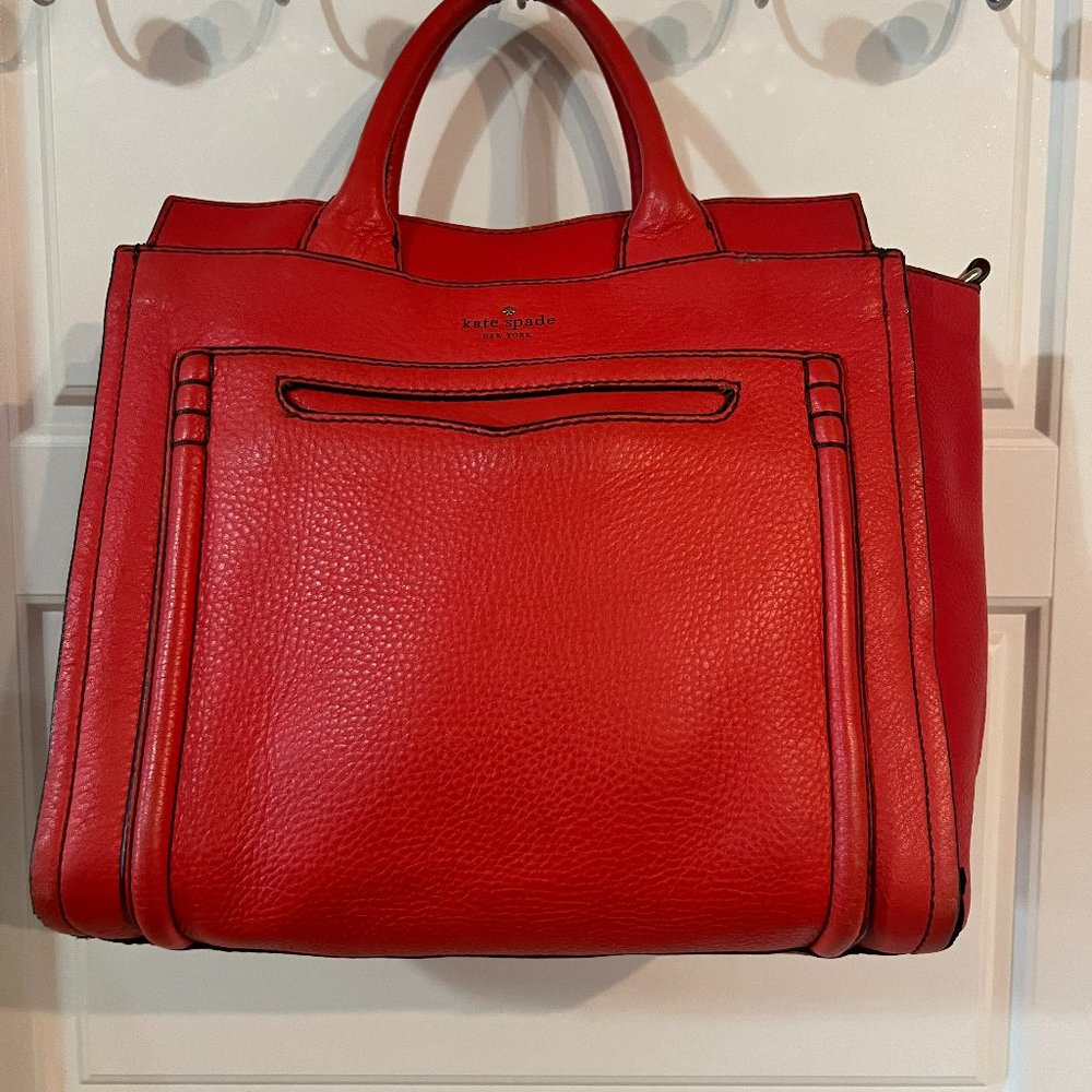 Kate Spade large orange leather tote